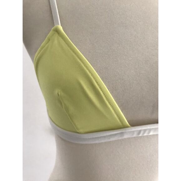 Solid & Striped Bikini Top Triangle Colorblock Swimwear - Picture 2 of 5